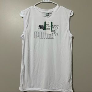 Puma Sleeveless Kids Shirt White Large